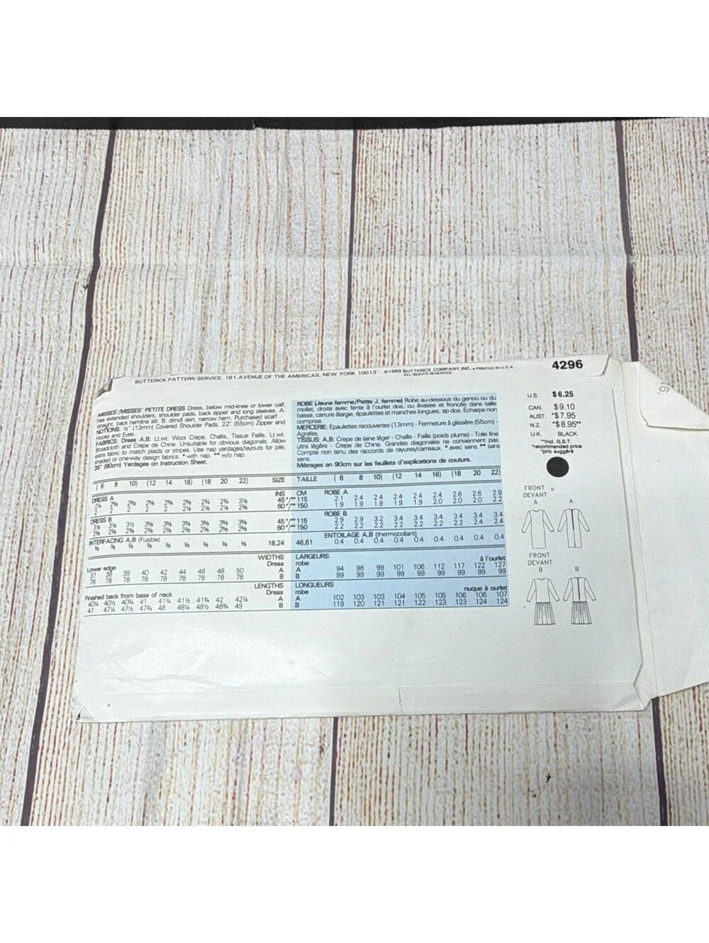 Vintage Butterick Sewing Pattern #4296 Women’s Dress Fast & Easy Size 12-14-16